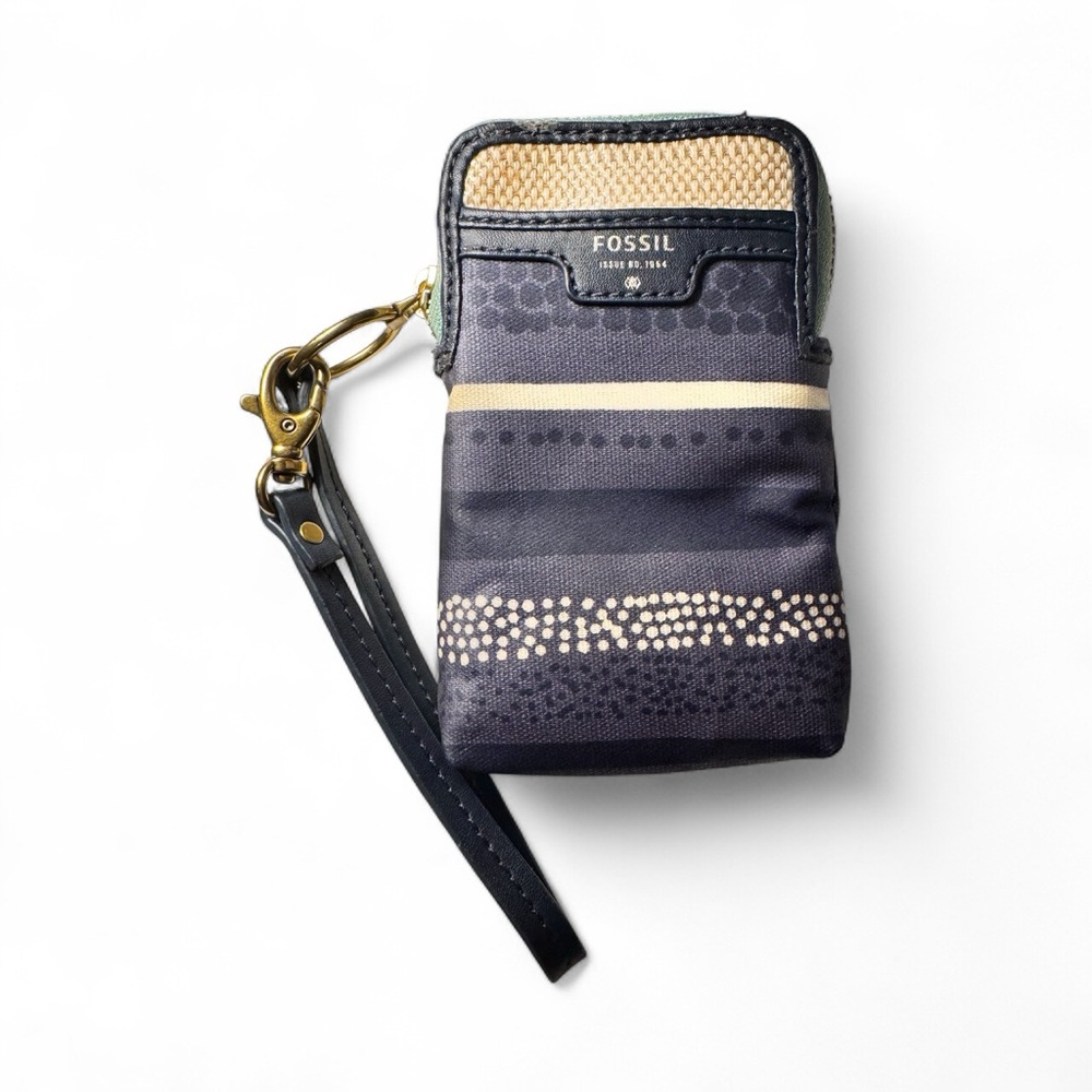 Fossil Blue Patterned Wristlet Wallet